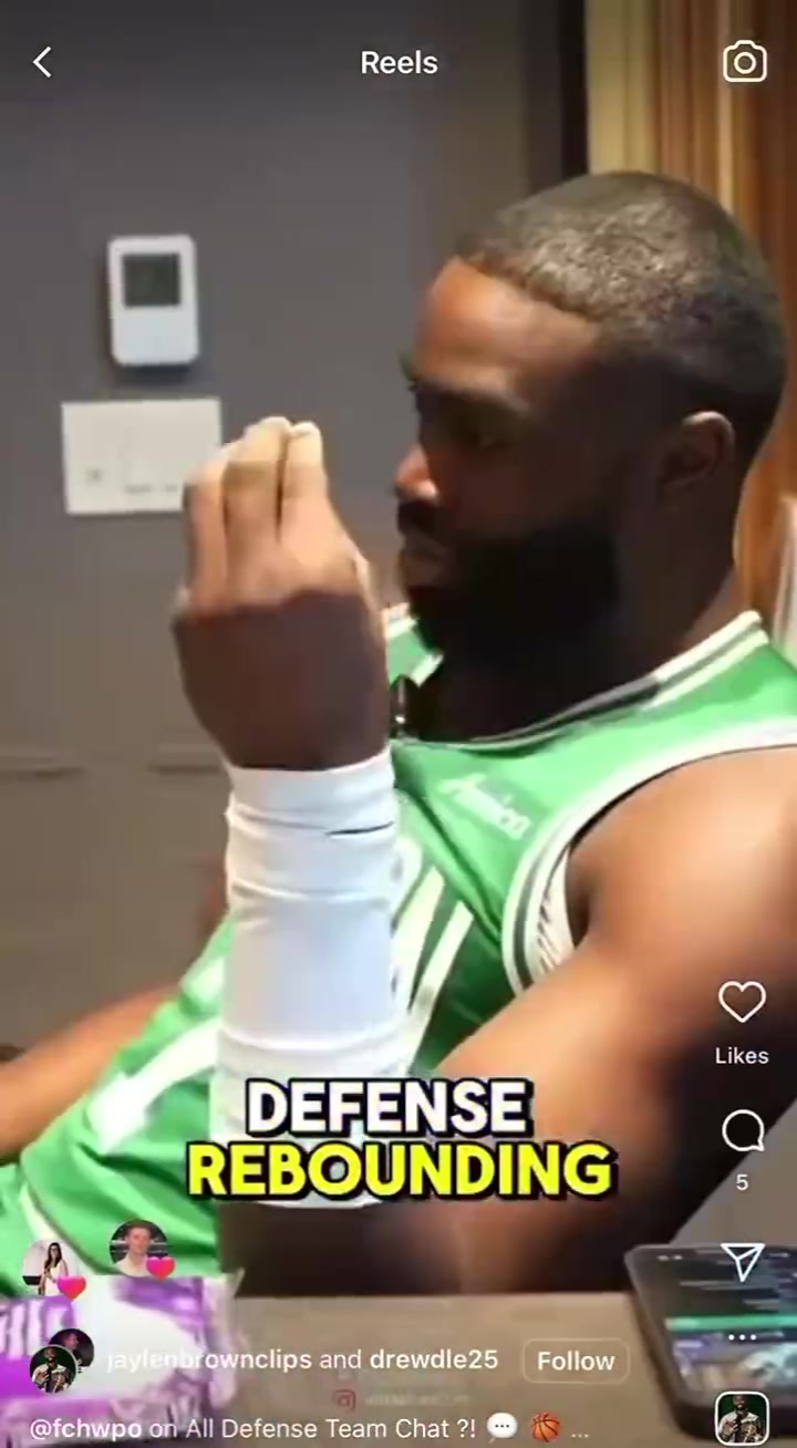 杰倫-布朗表示入選最佳防守陣容是我首要的個人目標(biāo)